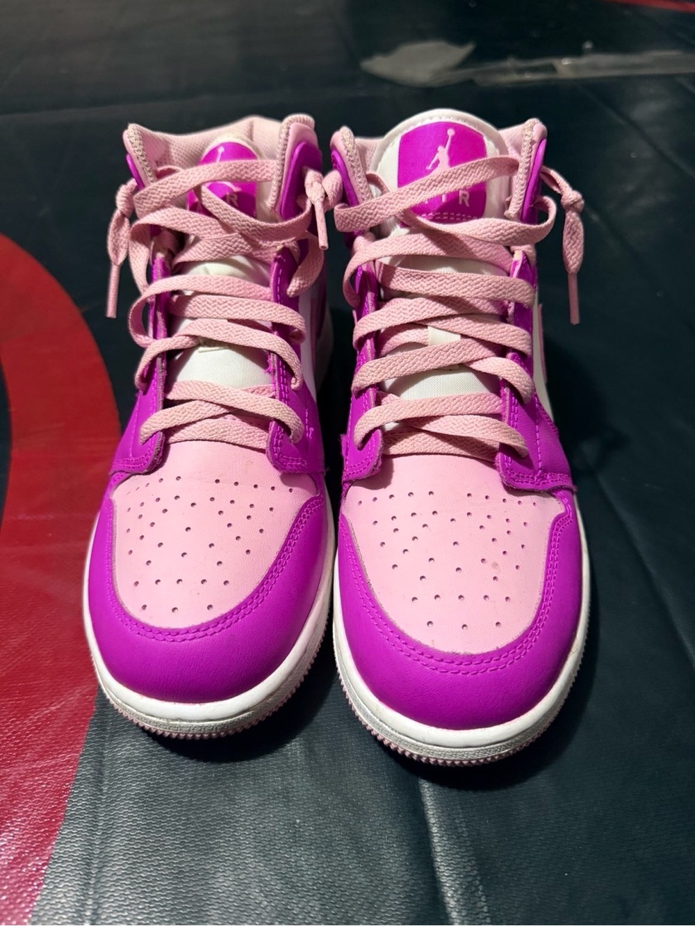 Jordan Kids' Pink and Purple High-Top Sneakers